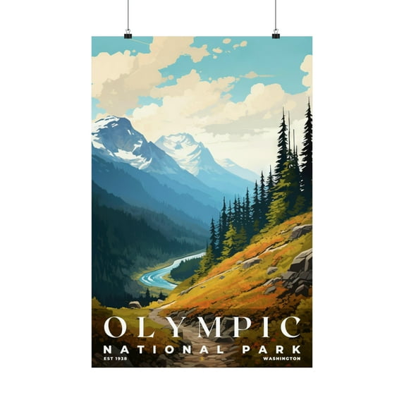 ELNEIT - Olympic National Park Poster, Unframed Matte Paper, S06