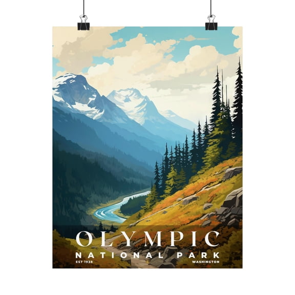 ELNEIT - Olympic National Park Poster, Unframed Matte Paper, S06