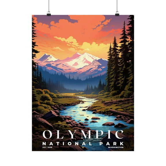 ELNEIT - Olympic National Park Poster, Unframed Matte Paper, S07