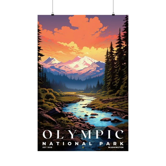 ELNEIT - Olympic National Park Poster, Unframed Matte Paper, S07