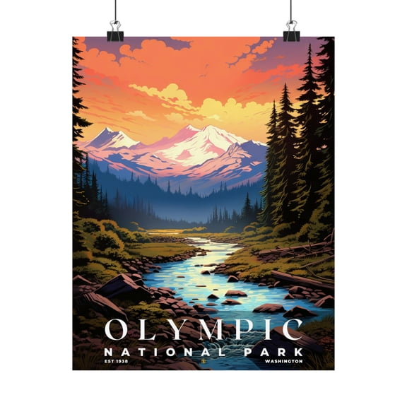 ELNEIT - Olympic National Park Poster, Unframed Matte Paper, S07