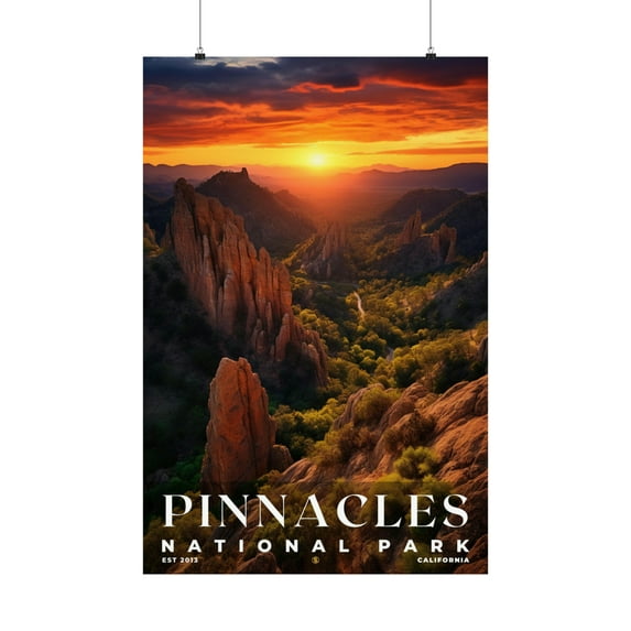 ELNEIT - Pinnacles National Park Poster, Unframed Matte Paper, S10