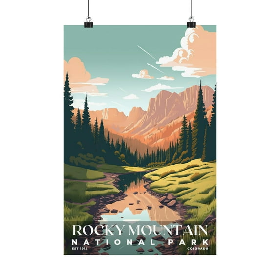 ELNEIT - Rocky Mountain National Park Poster, Unframed Matte Paper, S03