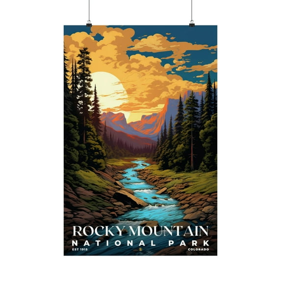 ELNEIT - Rocky Mountain National Park Poster, Unframed Matte Paper, S07