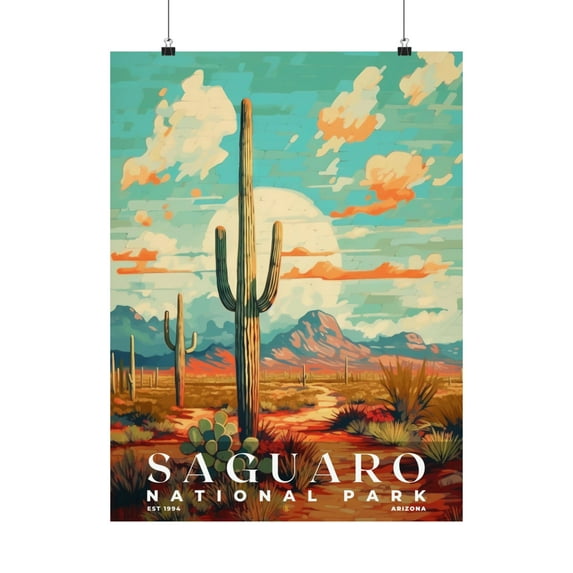 ELNEIT - Saguaro National Park Poster, Unframed Matte Paper, S06