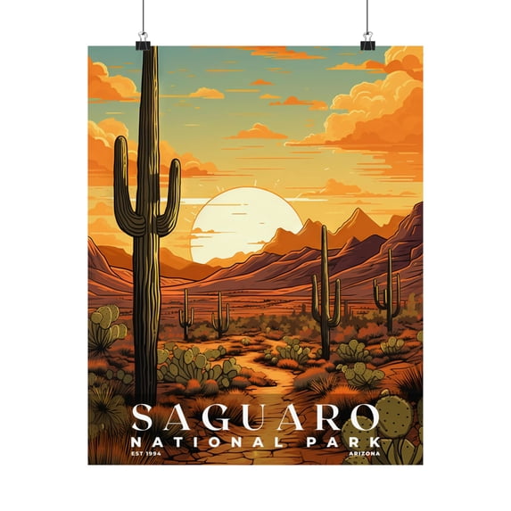 ELNEIT - Saguaro National Park Poster, Unframed Matte Paper, S07