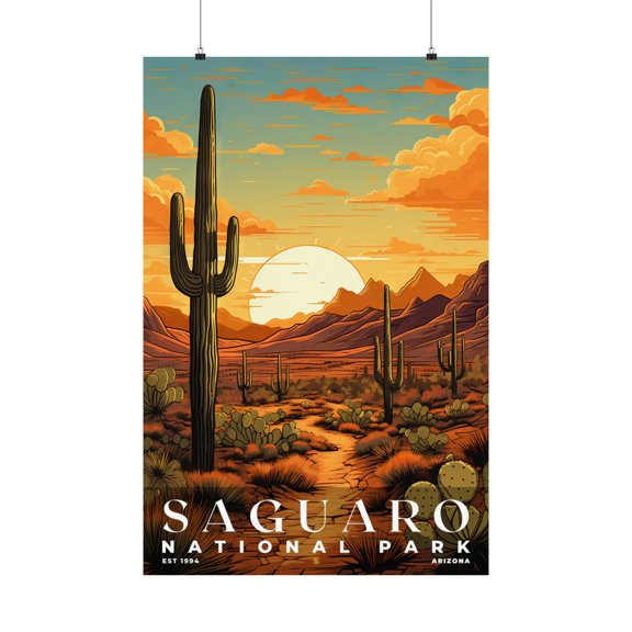 ELNEIT - Saguaro National Park Poster, Unframed Matte Paper, S07