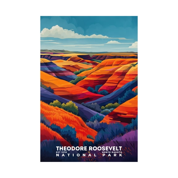 ELNEIT - Theodore Roosevelt National Park Poster, Unframed Matte Paper, S20