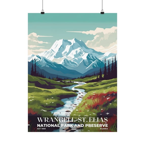 ELNEIT - Wrangell-St. Elias National Park Poster, Unframed Matte Paper, S03
