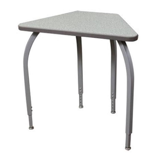 ELO7216-ADJ-SS-94 Elo 18 x 30 Connect 6 desk, 4 Adjustable Smooth Silver Legs, Black Beveled Lotz Armor Edge, Fusion Maple Laminate Top