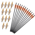 thumbnail image 1 of ELONG 12X 18" Crossbow Bolts Carbon Arrows + 12X Broaheads 100 Grain Hunting Arrowhead for Archery Target, 1 of 3