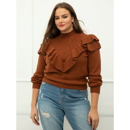 Plus size puff sleeve sweater hotsell