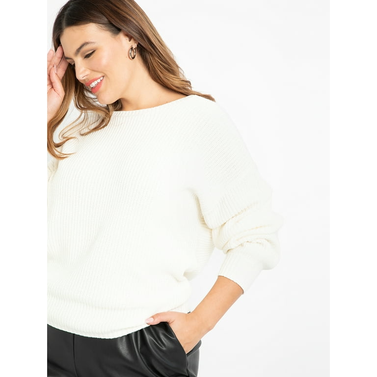 Plus size twist back sweater sales