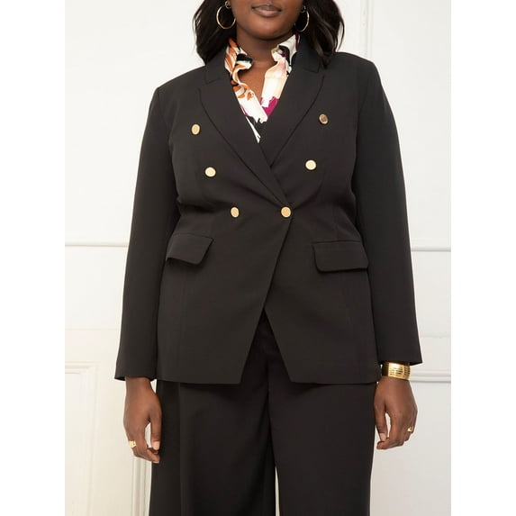 ELOQUII Elements Women's Plus Fitted Angular Blazer