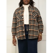 ELOQUII Elements Women's Plus Plaid Shacket