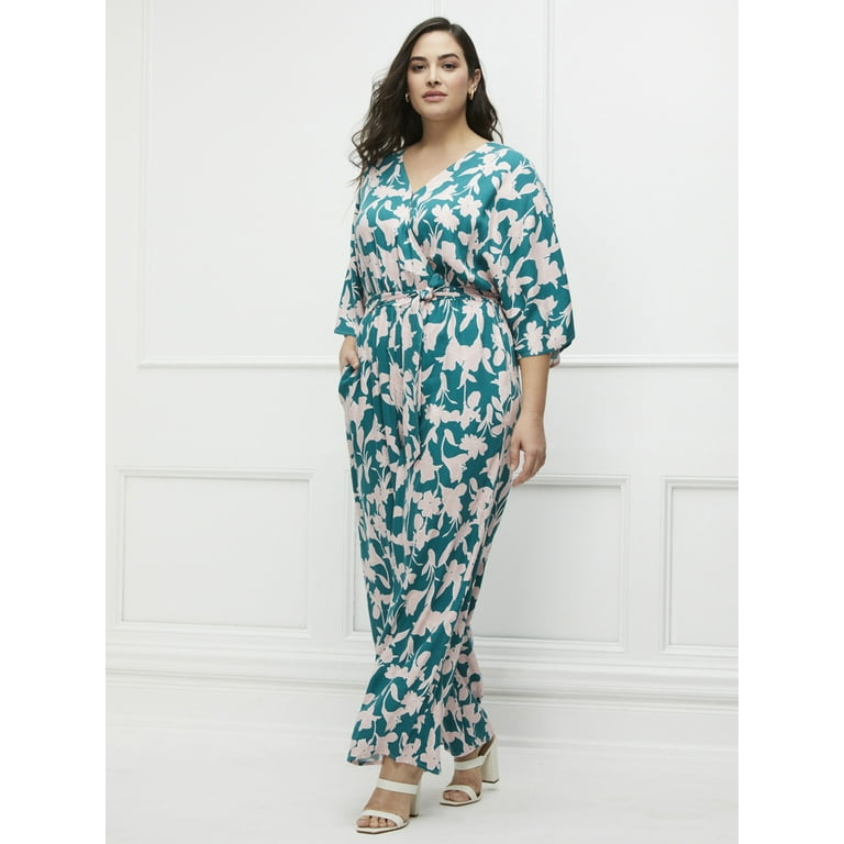 Plus size kimono sales jumpsuit