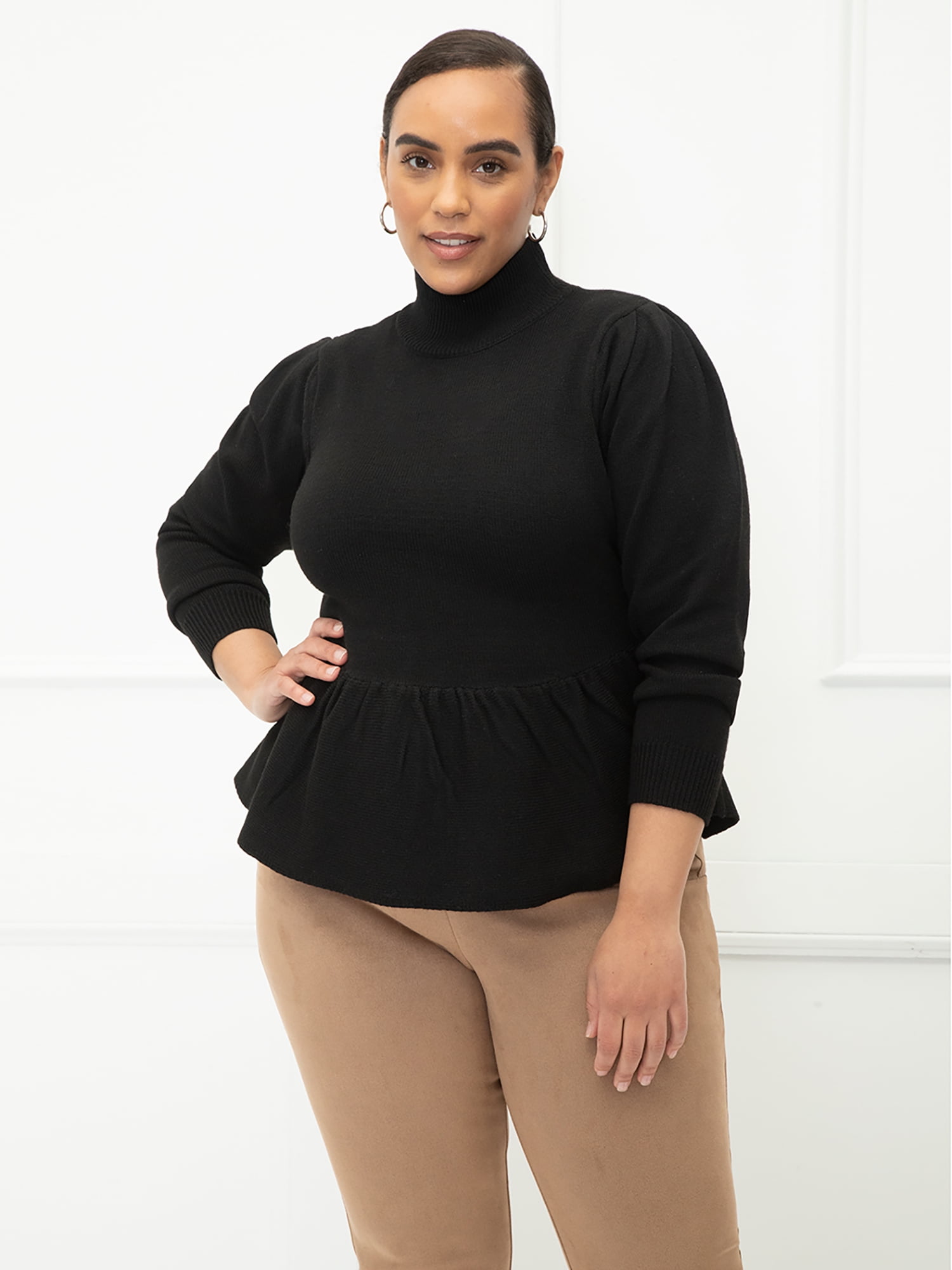 Plus size peplum sweater sale