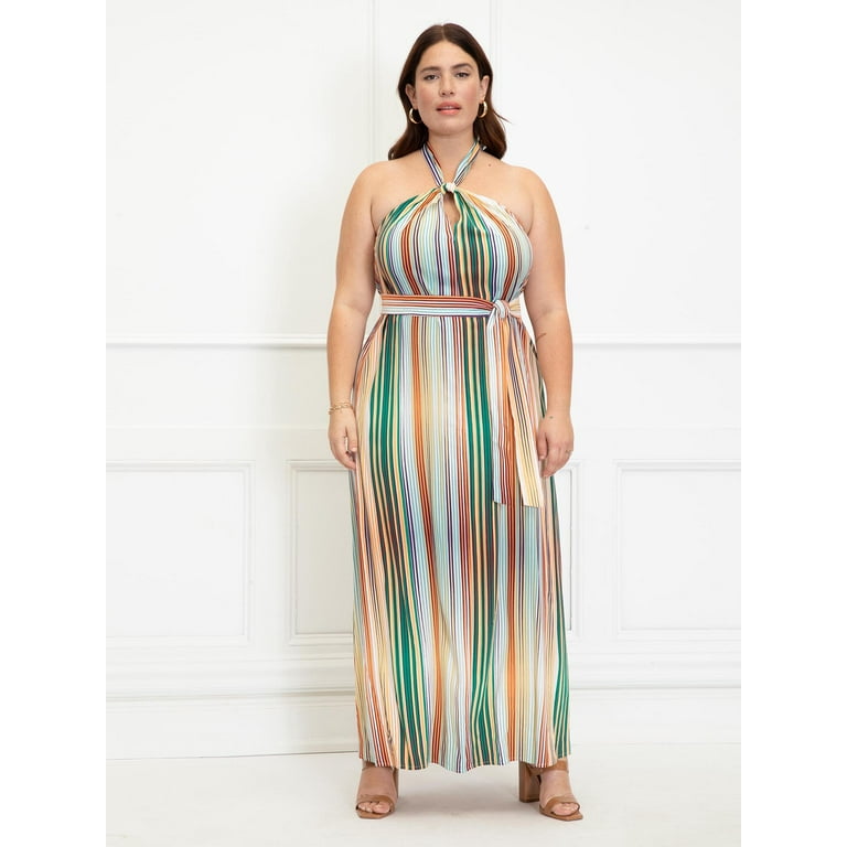 Plus size 2024 halter dresses