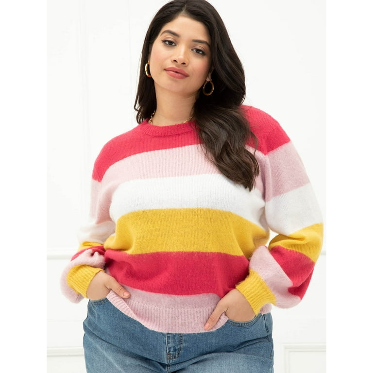 Plus size rainbow jumper hotsell