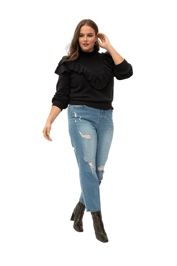 ELOQUII WOMENS PLUS SIZE Stretch Distressed Ripped BLUE SKINNY DENIM JEANS Pants