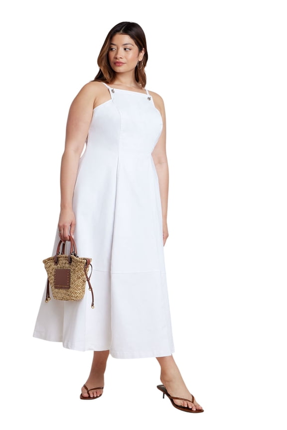 Women's Plus Size A-Line Denim Midi Dress