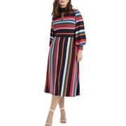 Eloquii Women Plus Size A-Line Dress مع الأكمام