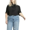 thumbnail image 1 of ELOQUII Women's Plus Size Bow Blouse With Flutter Sleeve, 1 of 3