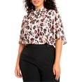 thumbnail image 1 of ELOQUII Women's Plus Size Bow Blouse With Flutter Sleeve, 1 of 5