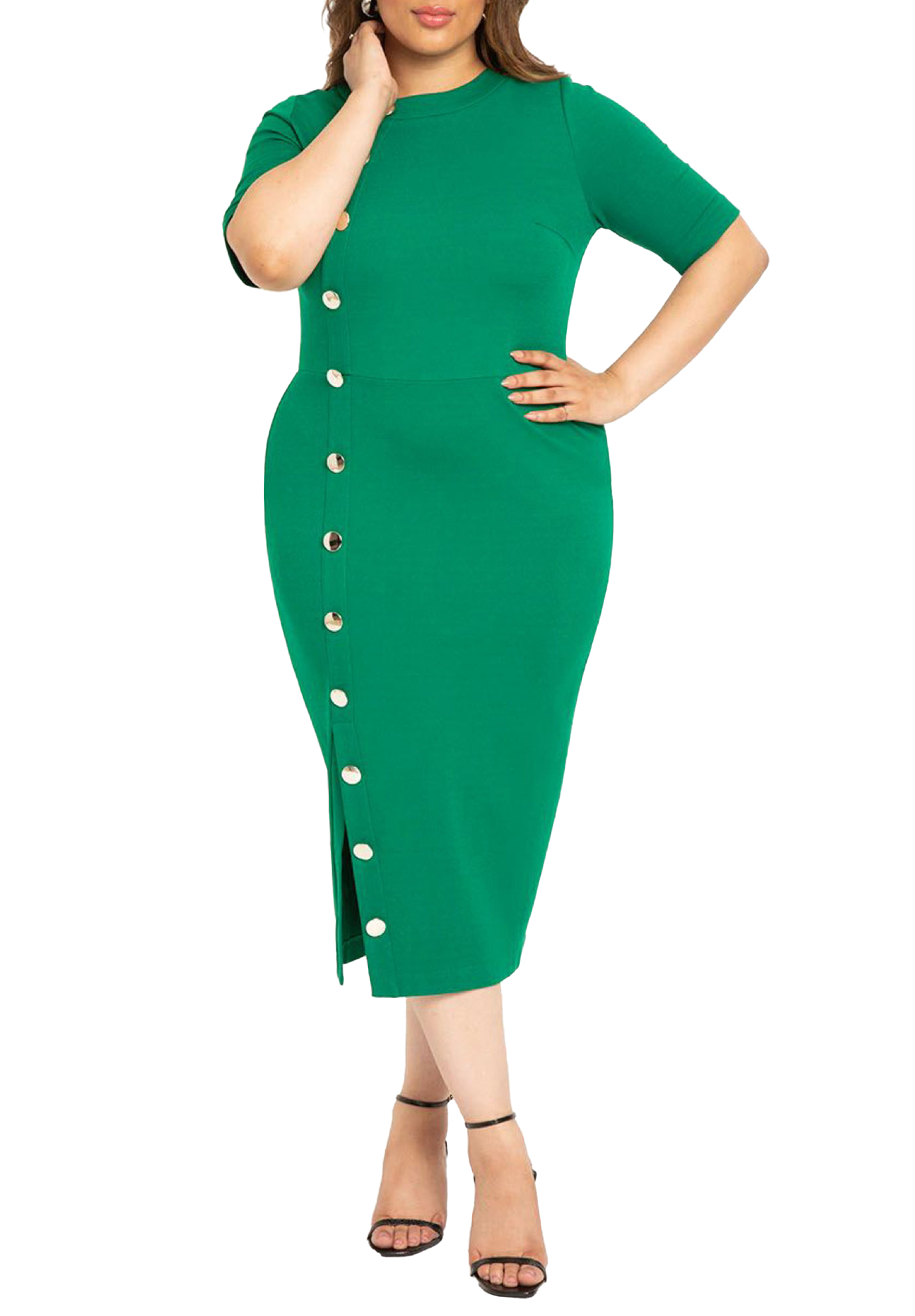 Robe Bandeau Noire Eloquii Taille Plus 28 Avec Nœud Papillon Devant - Style A-Line Mi-longue - Portée Une Fois
