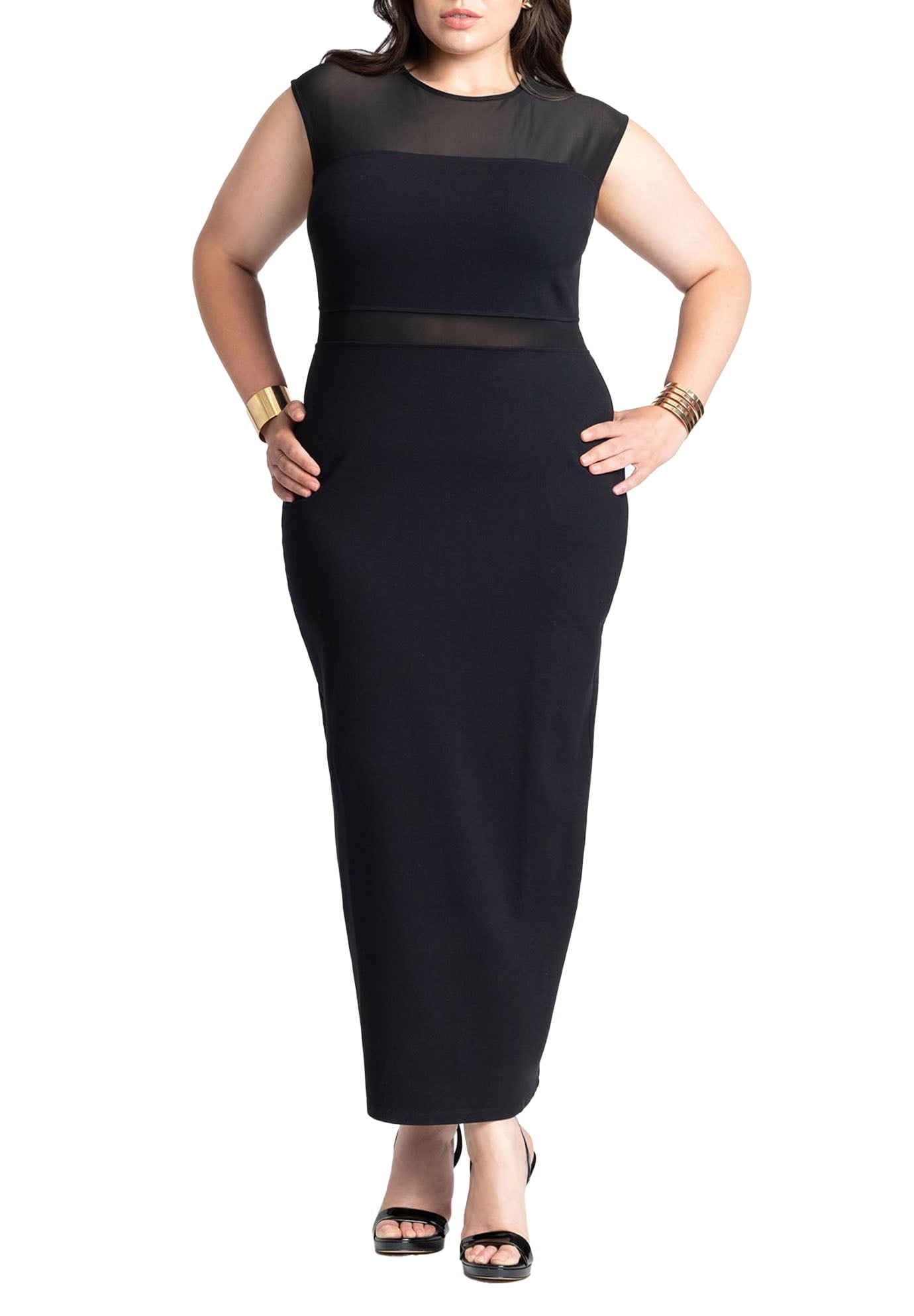 XSCAPE Formal Gown, Purple Sheer Cap Sleeve, Queen Anne Neck