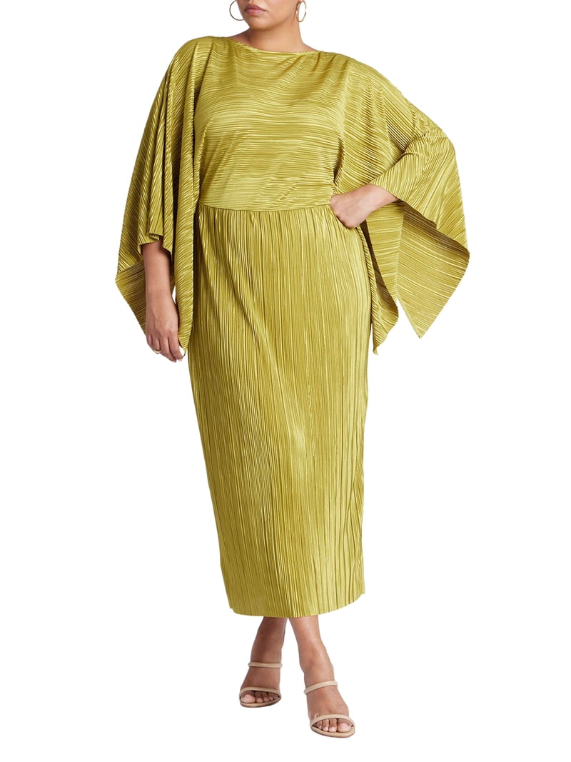 eloquii gold dress Danielle Young | Oscars 2026  dress: @eloquii shoes: @smashshoes hair:  @gorgius_official necklace: @christinmariestudio glam: me 