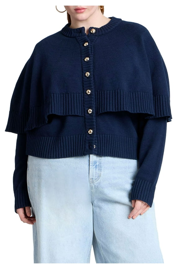 Women's Plus Size Cape Sweater