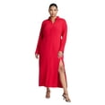thumbnail image 1 of ELOQUII Women's Plus Size Collared Maxi Shirt Dress, 1 of 2