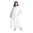thumbnail image 1 of ELOQUII Women's Plus Size Collared Maxi Shirt Dress, 1 of 2