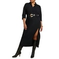 thumbnail image 1 of ELOQUII Women's Plus Size Collared Maxi Shirt Dress, 1 of 2