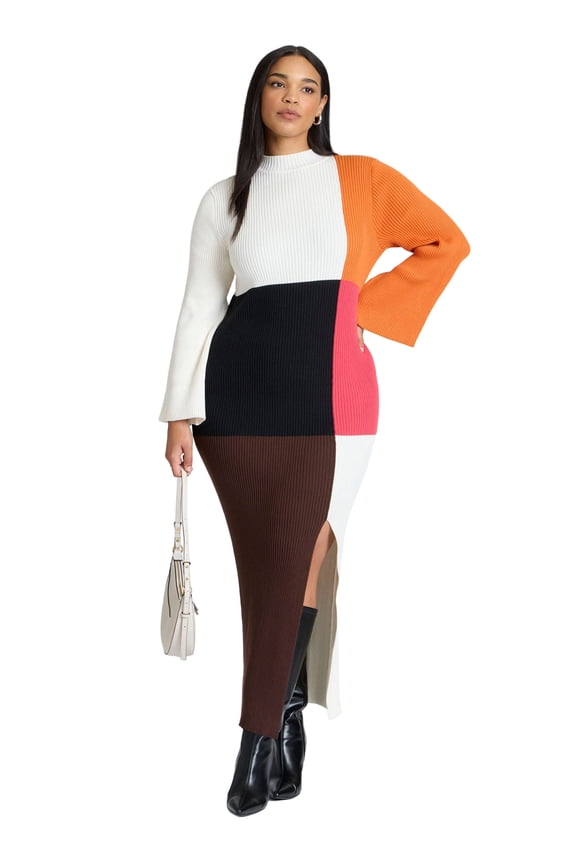 Women's Plus Size Colorblocked Maxi Dress