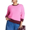 thumbnail image 1 of ELOQUII Women's Plus Size Contrast Rib Sweater, 1 of 3