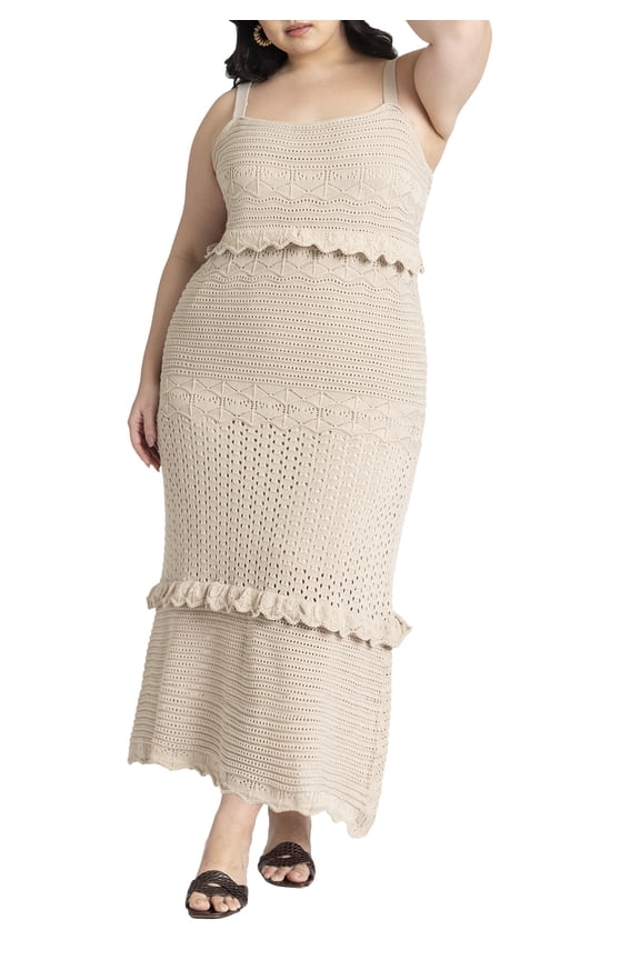 Women's Plus Size Crochet Maxi Dress