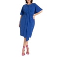 thumbnail image 1 of ELOQUII Women's Plus Size Cross Front Flutter Sleeve Dress, 1 of 6