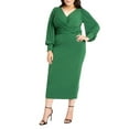 thumbnail image 1 of ELOQUII Women's Plus Size Cross Front Midi Dress, 1 of 4