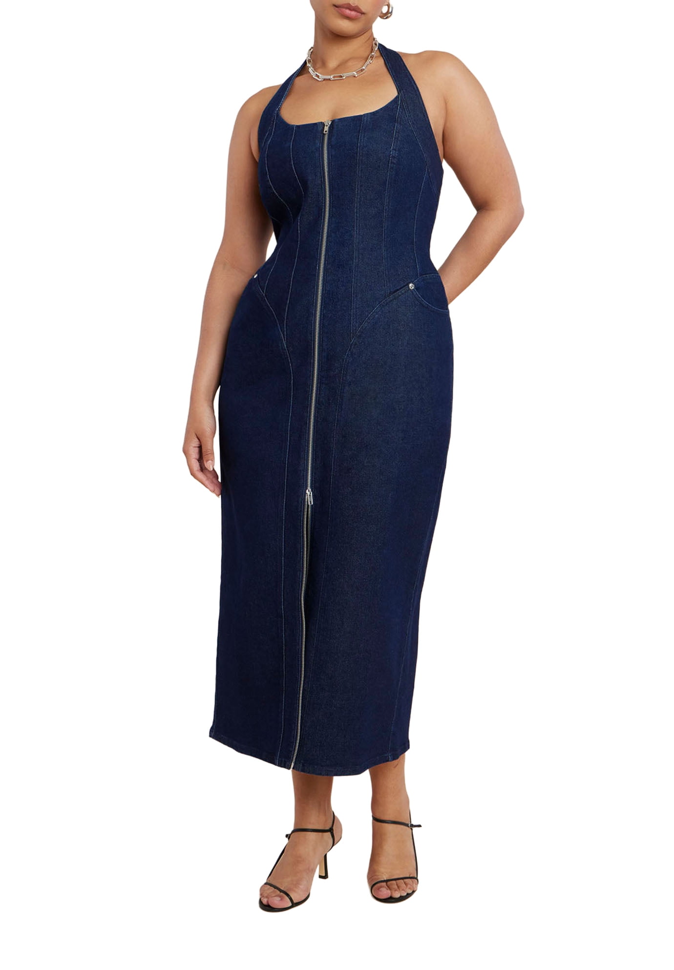 white christmas dresses Loira Denim Corset Dress