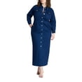 thumbnail image 1 of ELOQUII Women's Plus Size Denim Fitted Dress, 1 of 3