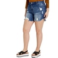 thumbnail image 1 of ELOQUII Women's Plus Size Distressed Denim Short, 1 of 4