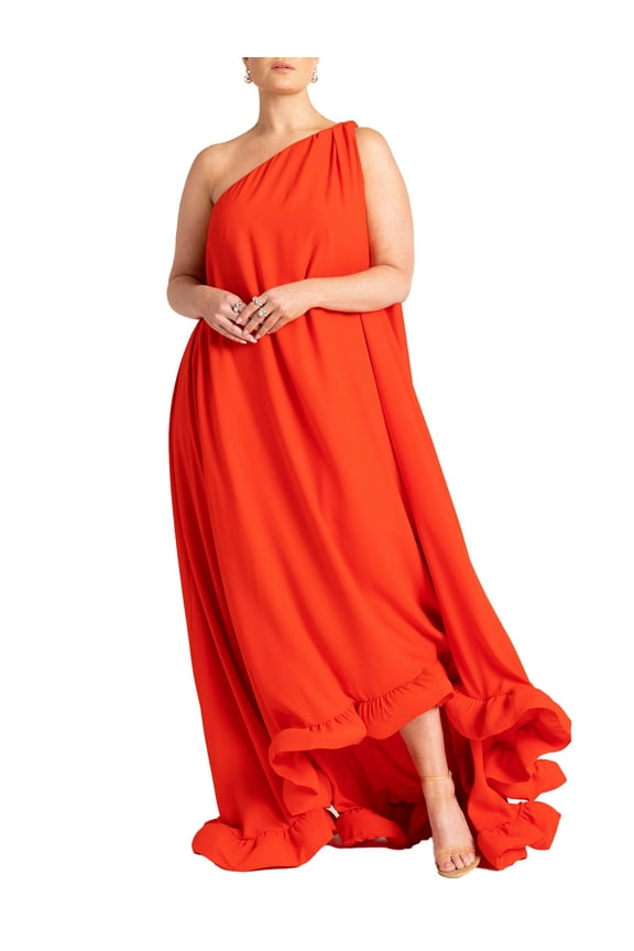 Women's Plus Size Dramatic Ruffle Gown
