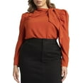 thumbnail image 1 of ELOQUII Women's Plus Size Drape Front Blouse, 1 of 6