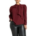 thumbnail image 1 of ELOQUII Women's Plus Size Drape Front Blouse, 1 of 6