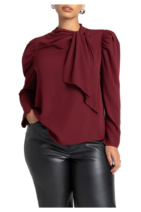 Women's Plus Size Drape Front Blouse