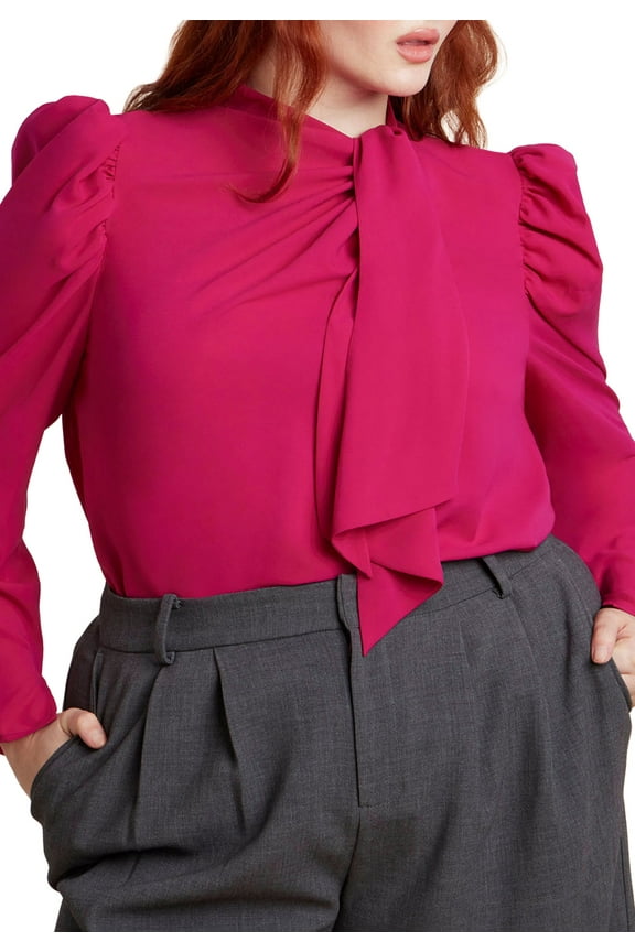 Women's Plus Size Drape Front Blouse