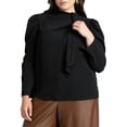 thumbnail image 1 of ELOQUII Women's Plus Size Drape Front Blouse, 1 of 3