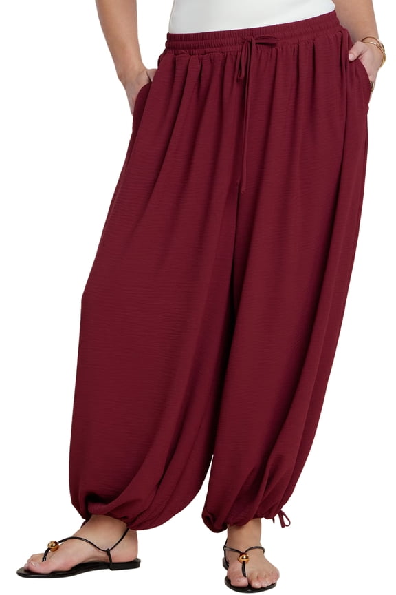 Women's Plus Size Drawstring Balloon Pant